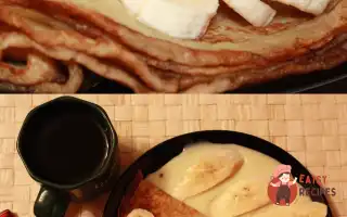 Млинці На Молоці Зі Згущеним Молоком І Бананами