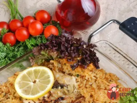 Плов із севрюгою в духовці
