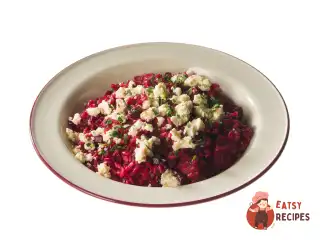 Бурякове різотто з маринованим тофу