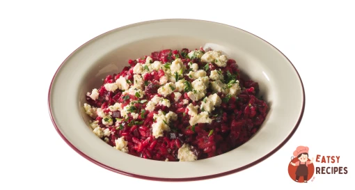 Бурякове різотто з маринованим тофу