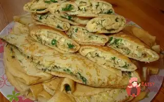Млинці З Сиром Та Зеленню