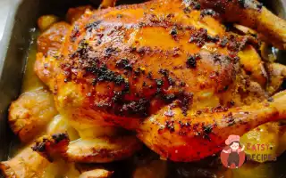 Домашня Курка, Запечена З Яблуками Та Гарніром Зі Стручкової Квасолі