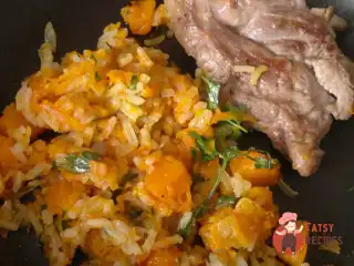 Гарбузовий чатні з рисом та бараниною