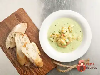 Креветки в песто соусі