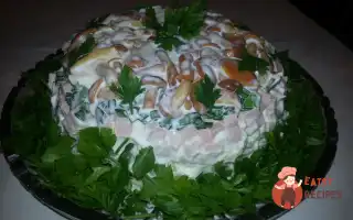 Салат З Маринованими Опеньками Та Ковбасою
