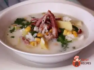 Кукурудзяний суп з беконом