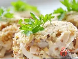 Листковий салат з шинкою та печерицями «Улюблений»