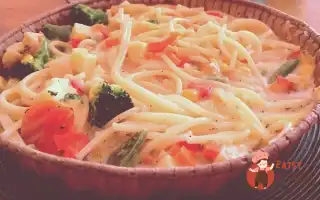 Спагетті, Запечені З Овочами У Вершковому Соусі.