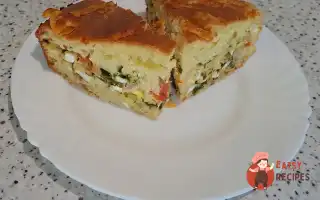 Наливний Пиріг На Кефірі З Яйцем, Сиром Та Зеленню