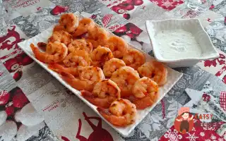 Креветки-гриль із часниковим соусом