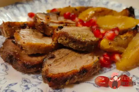 Груди качки з яблуками