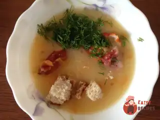 Суп-пюре гороховий з копченими крильцями