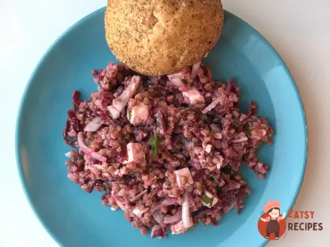 Салат з гречки, буряків та бринзи