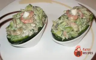 Салат З Авокадо З Креветками Та Печерицями