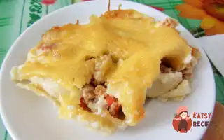 Каннеллоні З Куркою Та Грибами Під Соусом Бешамель