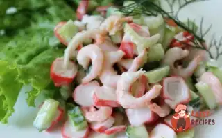 Крабовий Салат З Креветками, Селерою Та Огірком