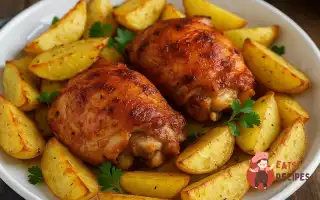 Запечена Картопля З Куркою Та Часником По-Селянськи