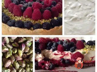 Лимонний торт-суфле з ягідним курдом