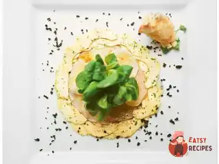 Карпаччо з лангуста та крудо з артишоку та емульсією з трюфелю