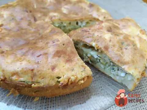 Заливний пиріг із куркою