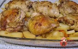 Куряче Стегно З Картоплею В Духовці