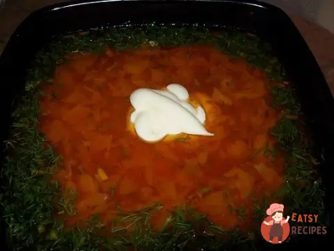 Борщ по-полтавськи з гусем