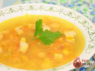 Рисовий суп з картоплею, помідором та часником