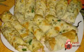 Яєчні Млинці З Куркою Та Грибами