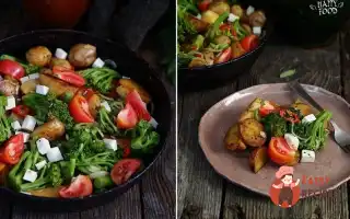 Картопляний Салат З Броколі, Томатами Та Сиром Фета