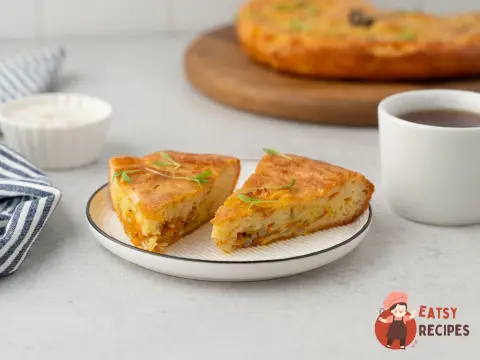 Шарлотка з капустою та лісовими грибами