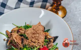 Салат З Печеними Баклажанами, Гливи Та Кіноа