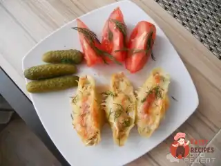 Черепашки конкільйони фаршировані фаршем