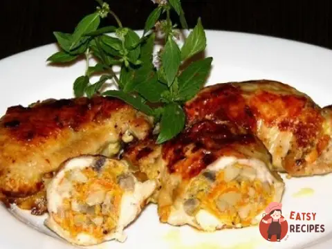 Курині крильця. фаршировані грибами