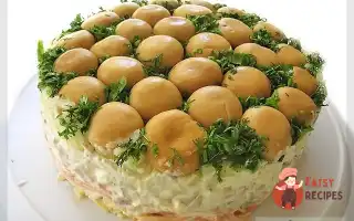 Листковий Грибний Салат З Ковбасою Та Морквою По-Корейськи