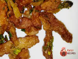 Маринована свинина з овочами та гострим перцем