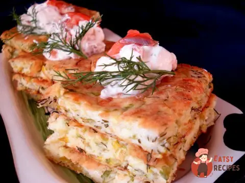 Флан із кабачків із кремом із форелі