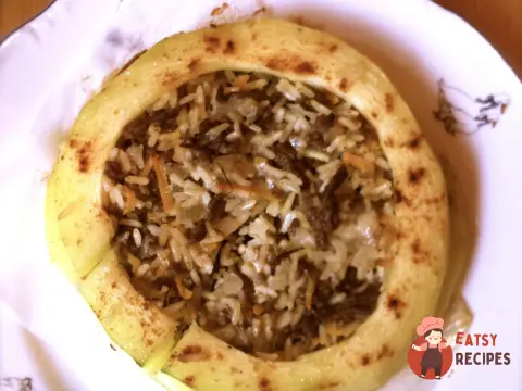 Кільця кабачків з рисом та фаршем