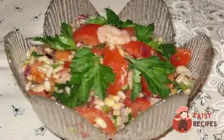 Салат З Перловки З Креветками Та Помідорами.