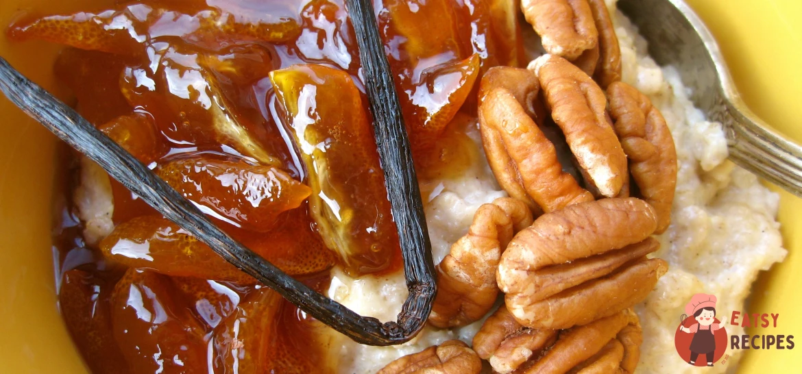 Вівсяна каша з ваніллю, кумкватом та пеканом