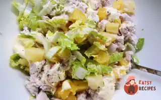 Салат З Пекінської Капусти З Куркою, Ананасами Та Горіхами