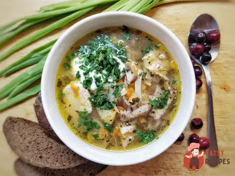 Густа юшка з ріпою, редькою та квашеною капустою
