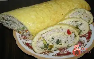 Сирно-Яєчний Рулет Із Курячим Фаршем