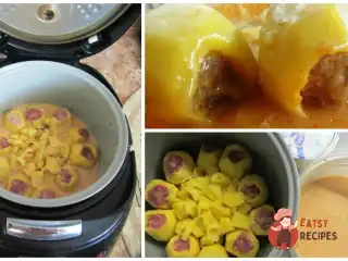 Тушкована фарширована картопля