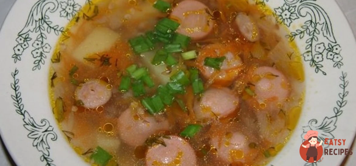 Суп з сосисками та макаронами