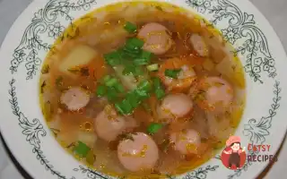 Суп З Сосисками Та Макаронами