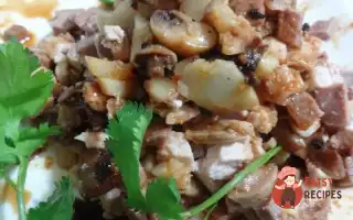 Салат З Язиком, Грибами, Куркою Та Селерою