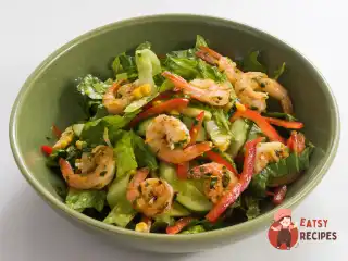 Салат з креветками на грилі