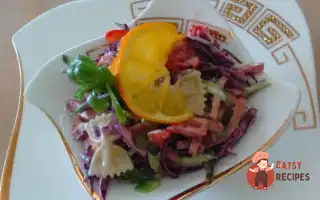 Салат З Макаронами, Копченою Ковбасою Та Огірками