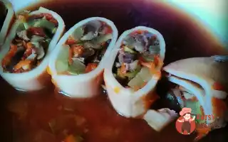 Кальмари, Фаршировані Грибами Та Овочами