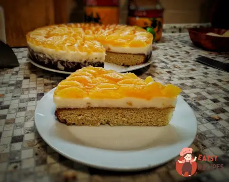 Бісквітний торт з мандаринами в желе
